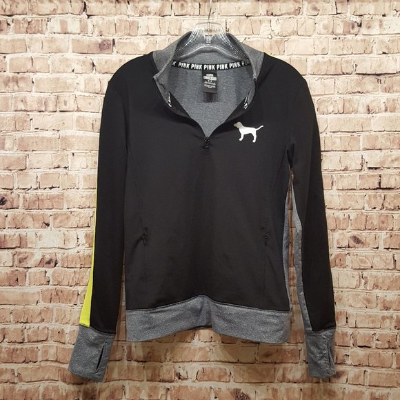 PINK Victoria’s Secret Jacket ULTIMATE 1/4 Zip Thumb Holes Size Small - Picture 3 of 12